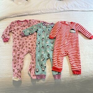 Baby Girl Fleece Zipper Bodysuit Bundle Size 12 M